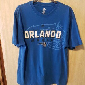 Adidas Orlando Magic Blue T-Shirt 100% Cotton Size XL